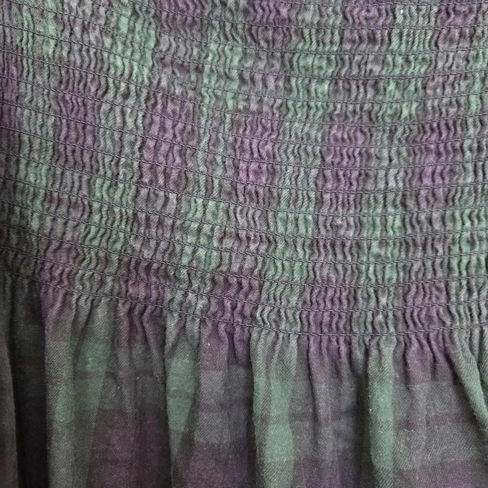 Hill House Dark Green And Blue Plaid Midi Dress Nap Dress XXL - Picture 8 of 9